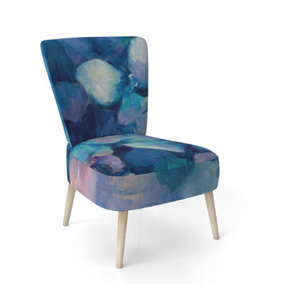 Upholstered Floral Side Chair - Modern floral Accent Chair