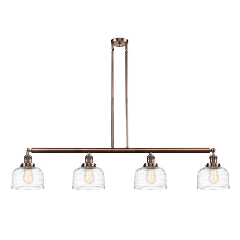 Amanita 4 - Light Kitchen Island Pendant, 10" H x 52.63" W x 8" D, Polished Nickel, LED