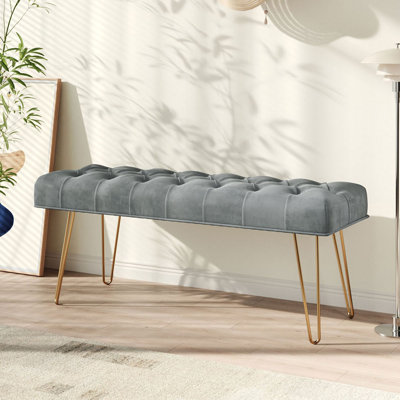 Velvet Upholstered Bench