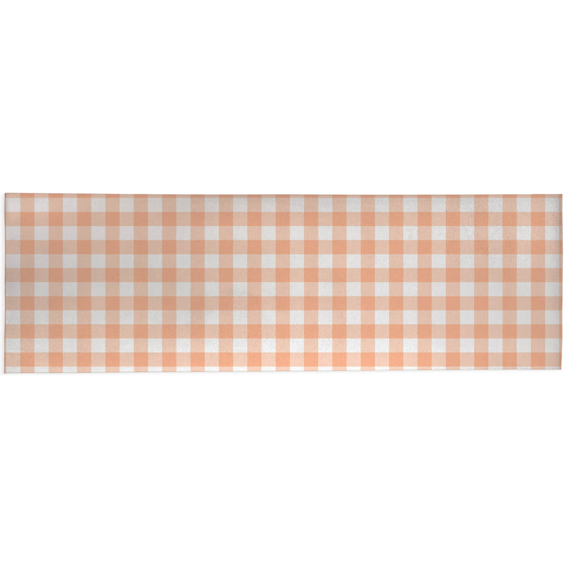 Proper Gingham Non-Slip Outdoor Rug, Runner 2'6" x 8'