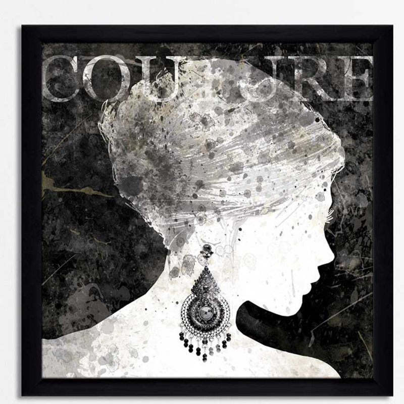« mode silhouette i », impression encadrée, H 27,5 po x l 27,5 po x P 0,75 po