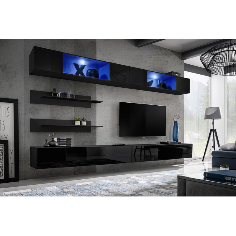 Tare Unfinished Entertainment Centre for TVs up to 75", Black
