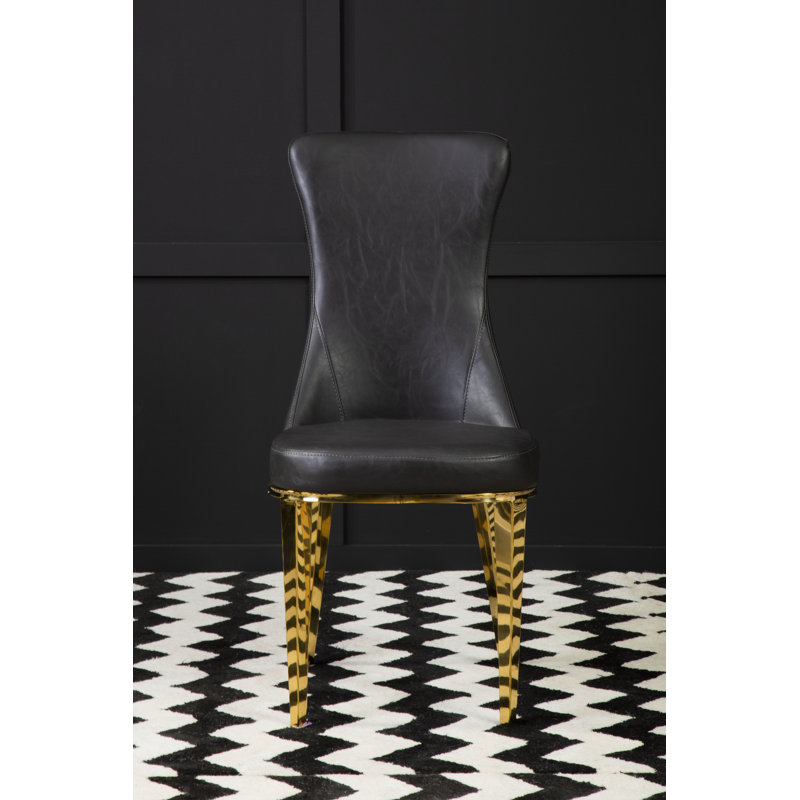 Brookshire 127cm H Upholstered Side Chair, Black