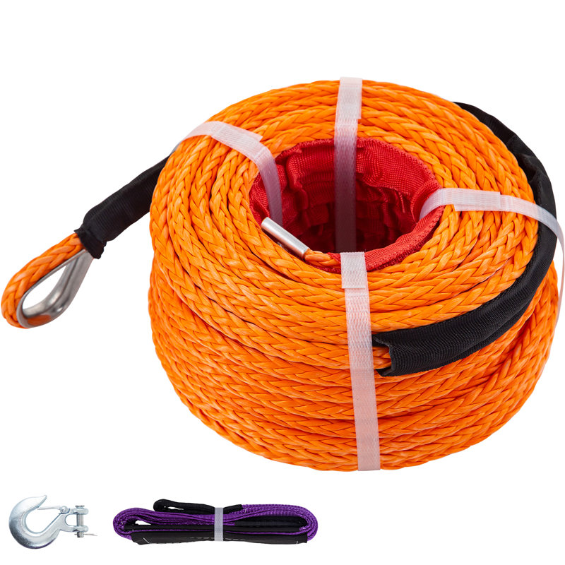 Synthetic Winch Rope 3/8" x 100ft, Winch Cable with G70 Hook 18740 Lbs