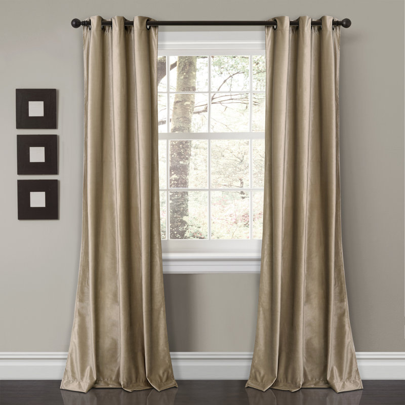 Paire de rideaux isolants Prima Velvet, Taupe, l 38 po x L 95 po