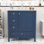 Meuble-lavabo moderne avec lavabo en céramique intégré, armoire à charnières à fermeture en douceur et 3 tiroirs-129412305