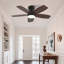 Ventilateur de plafond intérieur / extérieur à profil bas 32 pouces avec télécommande, noir classique et pales noyer foncé