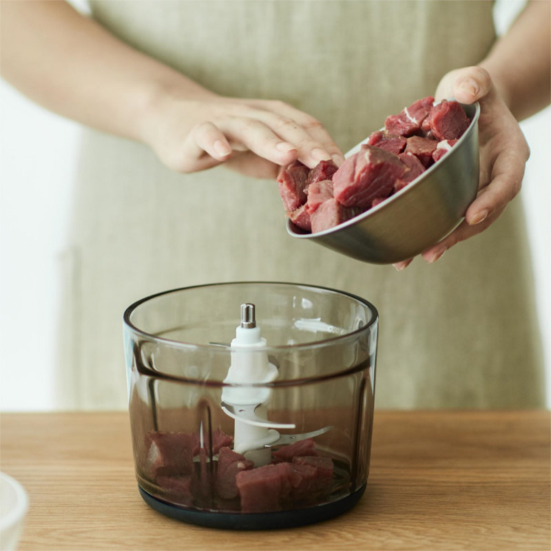 Robot culinaire électrique 1,2l - petit hachoir pour aliments pour bébé, légumes, viande, fruits et noix à double vitesse