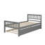 Structure de lit plateforme en bois robuste avec lit gigogne escamotable-1913430671