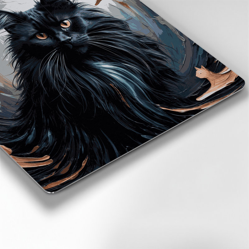 Chats Chantilly, art mural gris en métal Tiffany