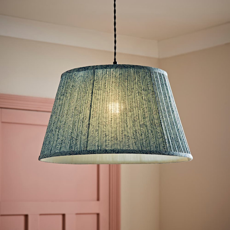 Clymer Linen Blend Empire Lamp Shade ( Slip-On ) in Blue, 25cm H x 45cm W x  45cm D