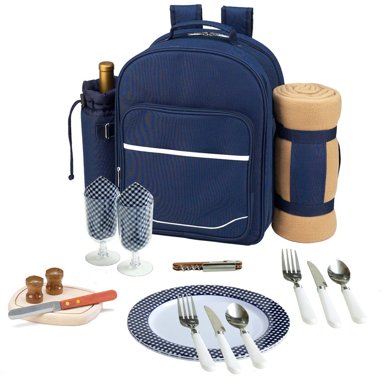 Insulated Picnic Backpack, Service for 2
