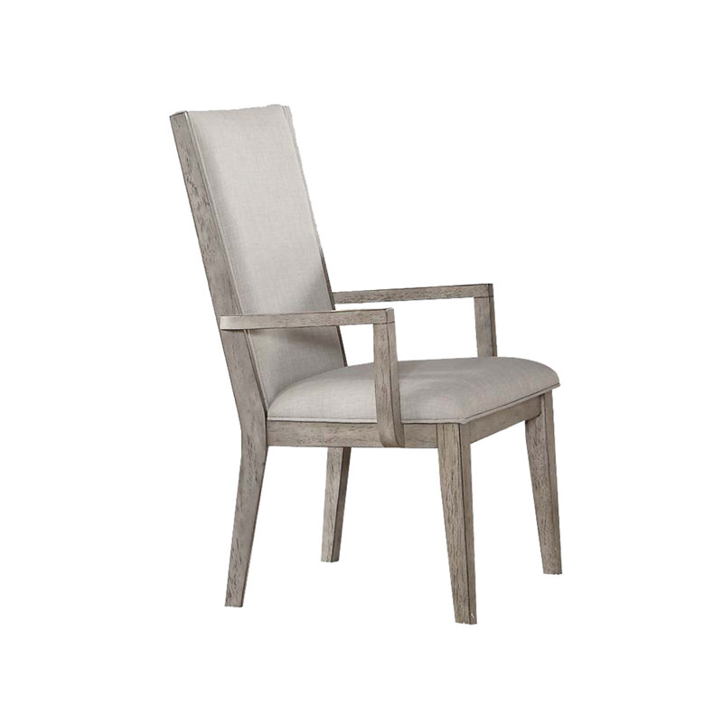 Ensemble de 2 fauteuils en tissu Rocky et finition chêne gris