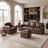 Vintage Living Room Standard Couch, 89" Traditional Upholstered Nailhead Trim 3-seater Sofas & Couches With Rolled Arms And Wood Legs For Farmhouse, Apartment, Faux Leather-1984804349