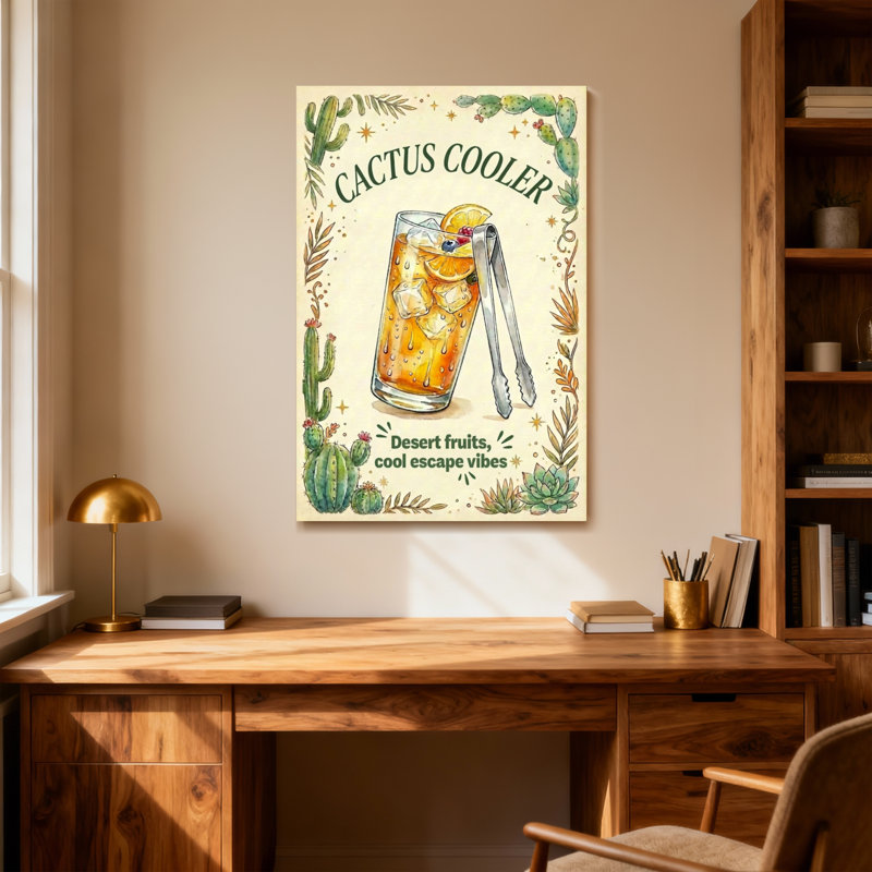 Fashion Cactus Cooler Desert Fruits Cool Escape Vibes, H 18 po x l 12 po