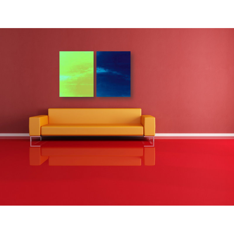 Color Block Print by John Beard, 36" H x 48" W x 3" D, Black Floater Framed