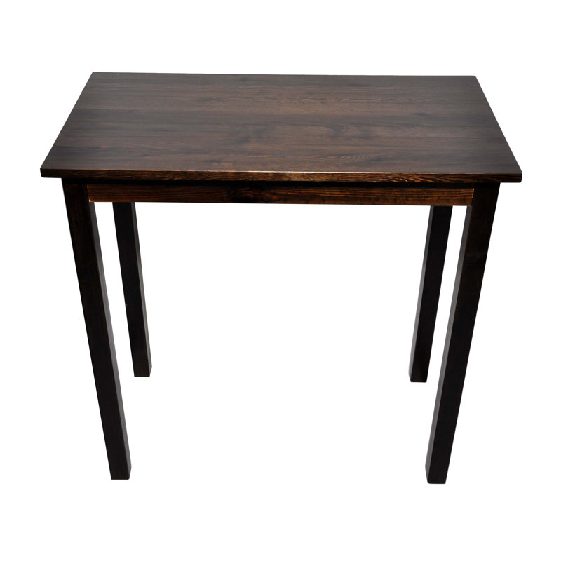 Brianne Pine Solid Wood Dining Table, 110cm H x 70cm W x 100cm L, Dark brown