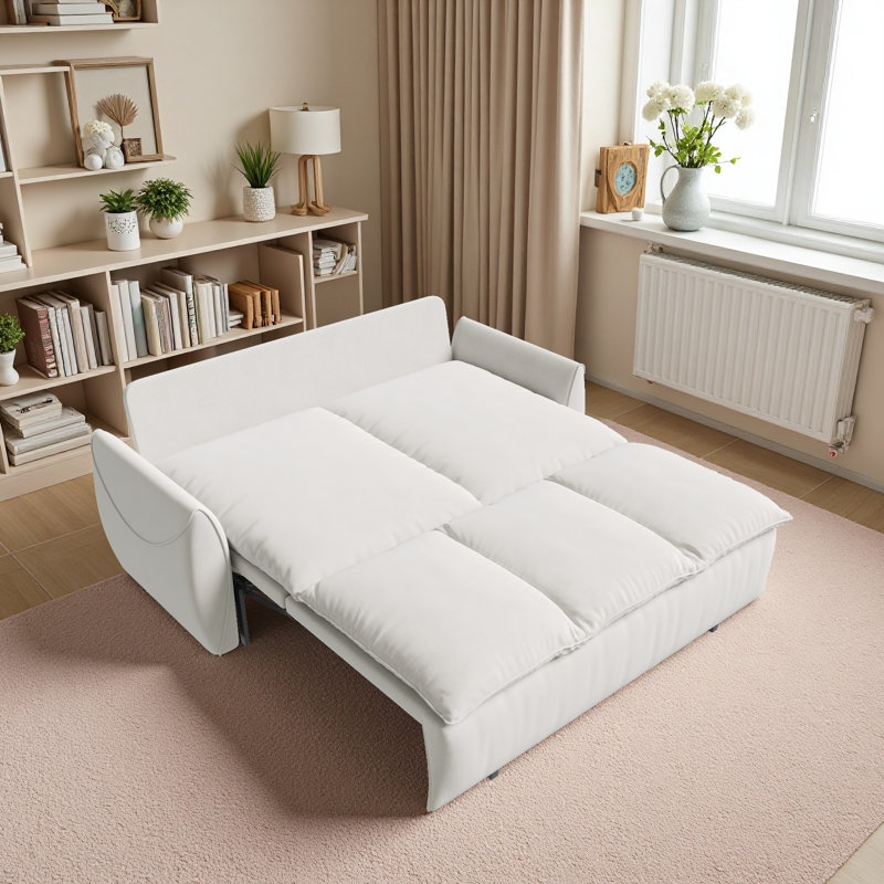 70.9" Convertible Sleeper Sofa Bed, 3 in 1 Pull Out Cloud Sofa Bed, Multi-Functional Velvet Loveseat Bed, Perfect for Living Room, Bedroom, Apartment, Office