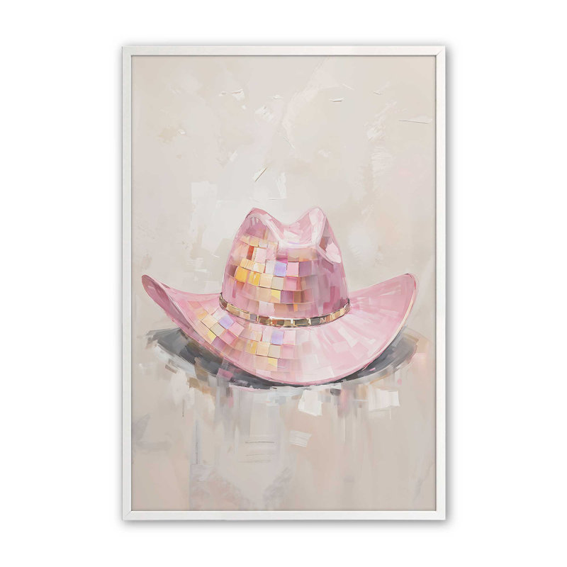 Imprimé Cowboy Essentials en rose II, Blanc opaque, H 21 po x l 17 po