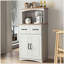 Armoire de cuisine en bois avec garde-manger blanc