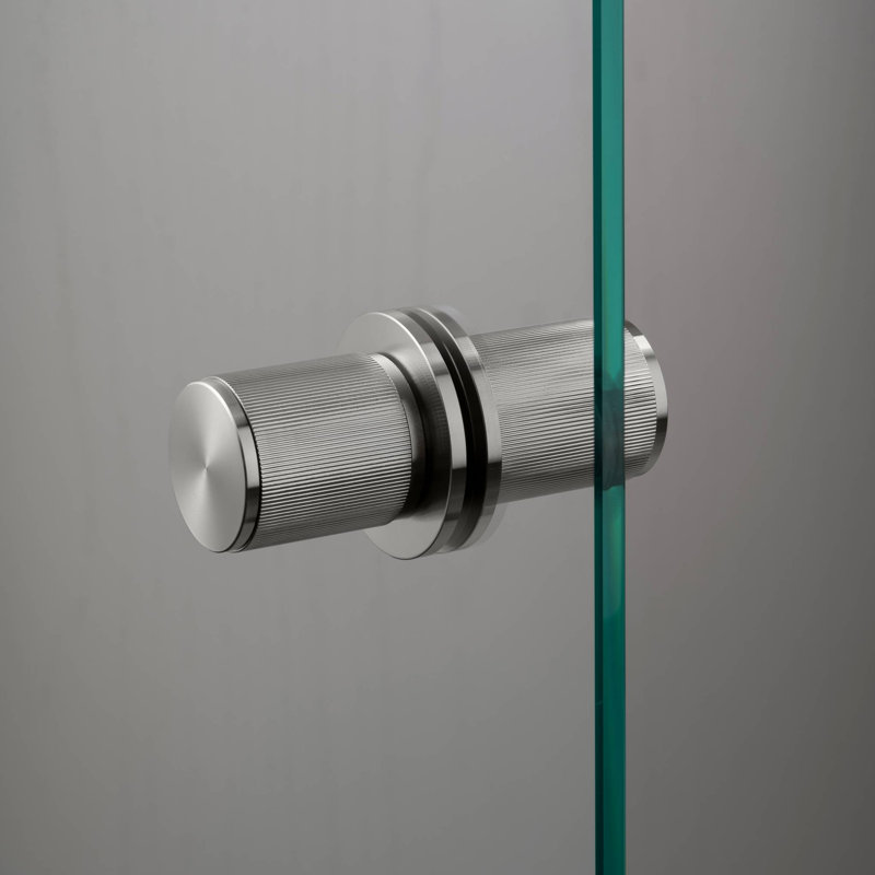 Cylindrical Knob with Round Rosette, Steel