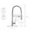 Robinet d'évier de cuisine, robinet de filtration d'eau rétractable, filtre à barre, nickel brossé, acier inoxydable, PB1017