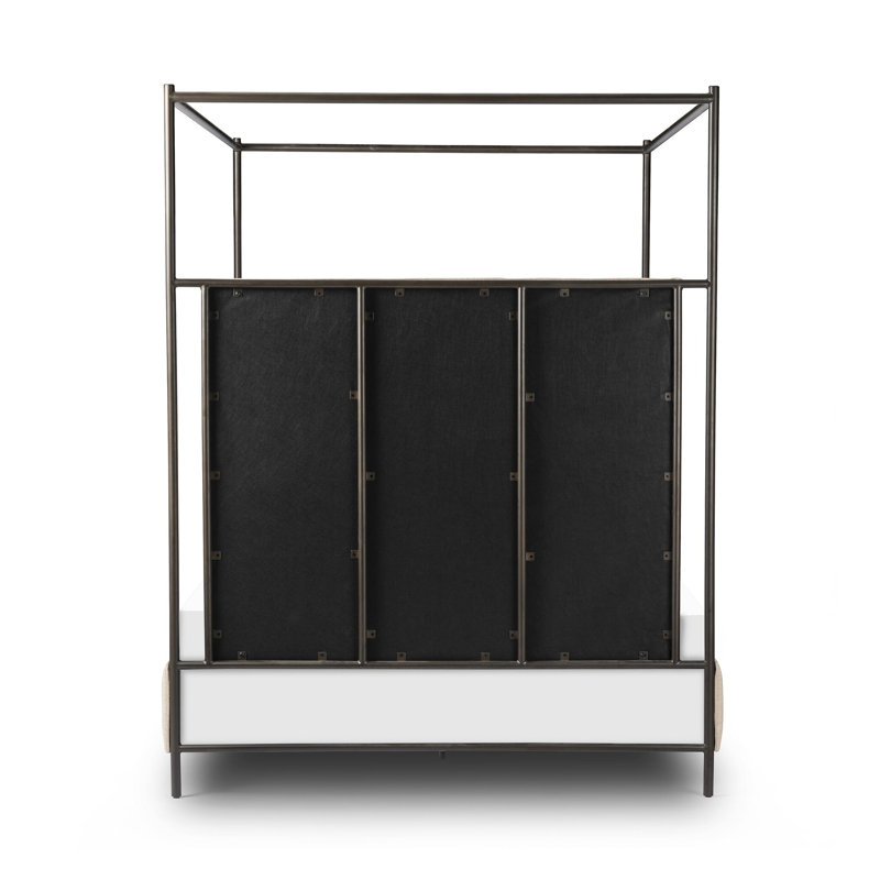 Leigh Canopy Bed-Palm Ecru-King, King, Gray