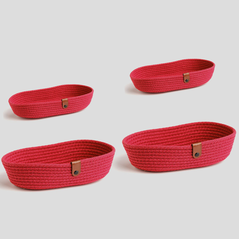 Ebern Designs Cotton Decorative Basket, Red