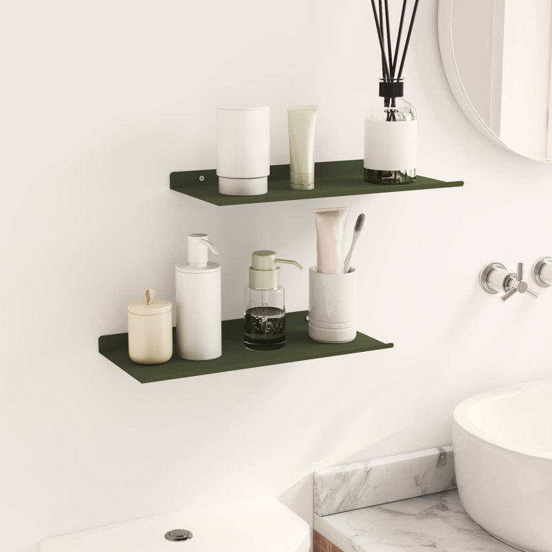 Steel Floating Shelf, Olive Green