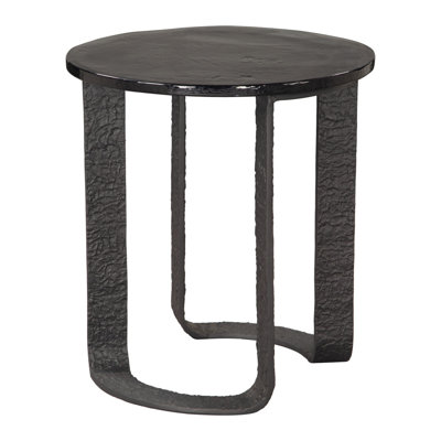 24" Black Aluminum Free Form Pedestal End Table