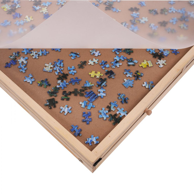 Table de casse-tête 1500 pièces avec pieds pliants, 4 tiroirs et housse, scie sauteuse 32,7 po x 24,6 po