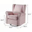 Fauteuil oscillant rose en tissu avec pivot