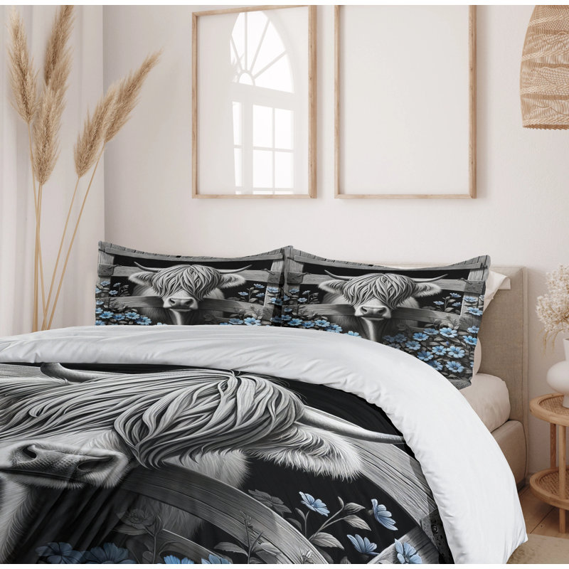 Rustic Duvet Cover, King Duvet Cover + 2 Standard Shams
