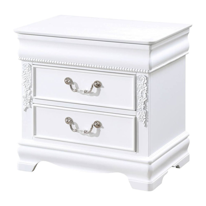 Nightstand W/ USB, White