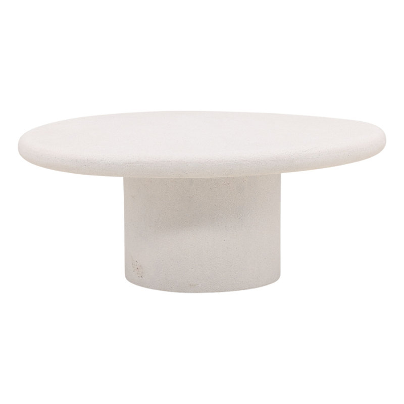 Raul Concrete Terrazzo Coffee Table, White