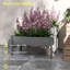 Lit de jardin surélevé à 2 niveaux Outsunny, jardinière surélevée en bois à 2 boîtes, support de jardinage, lit de plantation pour fleurs, légumes, herbes