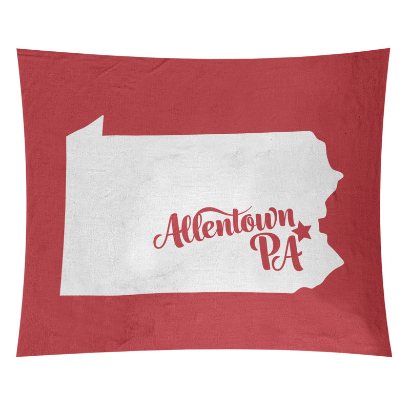 Tapisserie Allentown Pennsylvania, H 27,5 po x l 37,5 po, Rouge