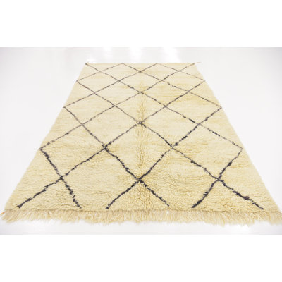 Tapis de zone en laine 9 pi 9 po x 9 po à la main one-of-kind noué la Harworth