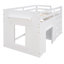 Lit mezzanine simple avec armoire et tablette - Blanc-1776463210