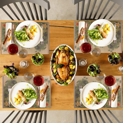 Placemats For Dining Table, Bamboo Placemats Set Of 4,Stain-Resistant,Heat-Resistant Place Mats,Durable And Sturdy Dining Place Mats For Kitchen Table