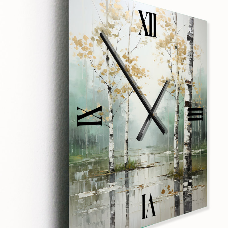 Horloge murale Birch Woods Ethereal Elegance IV, Grand