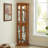 Corner Curio Cabinet Lighted Display With Tempered Glass, Adjustable Shelves, And Beaded Decor For Elegant Storage-937502267
