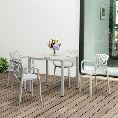4-Person Outdoor Square Dining Set