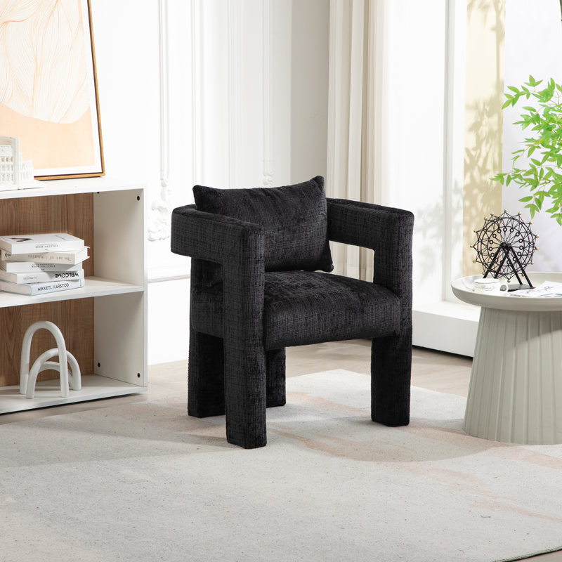 Upholstered Armchair, Black