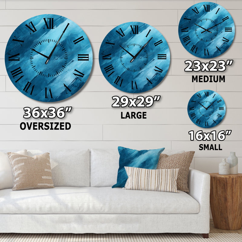 Aqua Rhythm Layers - Horloge murale contemporaine en métal, Grand