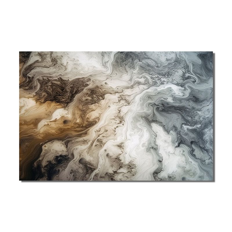 Abstrait marbre avec copie de l'espace II - fractales, reproduction sur toile