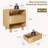 Modern Nightstand W/open Shelf Storage, Mid Century Night Stand With Drawer, Curved Profile, Wood Bedside End Table For Bedroom, Light Oak-1548610021-1548610023