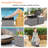 2PCS Patio Rattan Ottomans Seat Side Table Storage Box Footstool with Cushion Black-1962808542