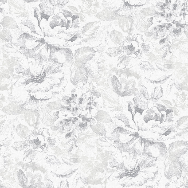 10m x 53cm Matte Wallpaper Roll, Grey/White