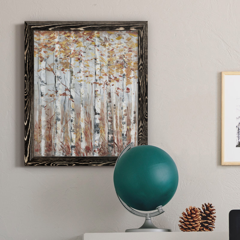 «Copper Forest» - Peinture sur toile encadrée, Cadre noir, H 24 po x l 18 po x P 1,5 po